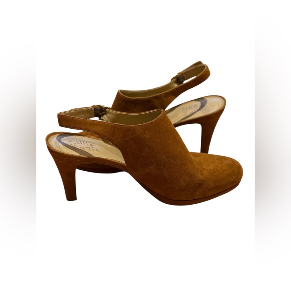 Naturalizer Margo Closed Toe Slingback in Gingerbread Brown Suede Size 9